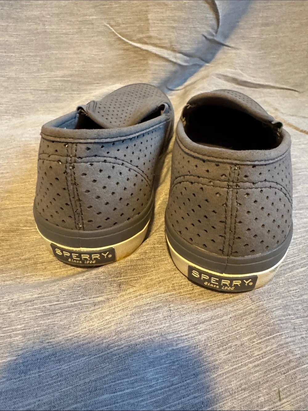 Sperry Women's Perforated Slip-On Loafers in Gray